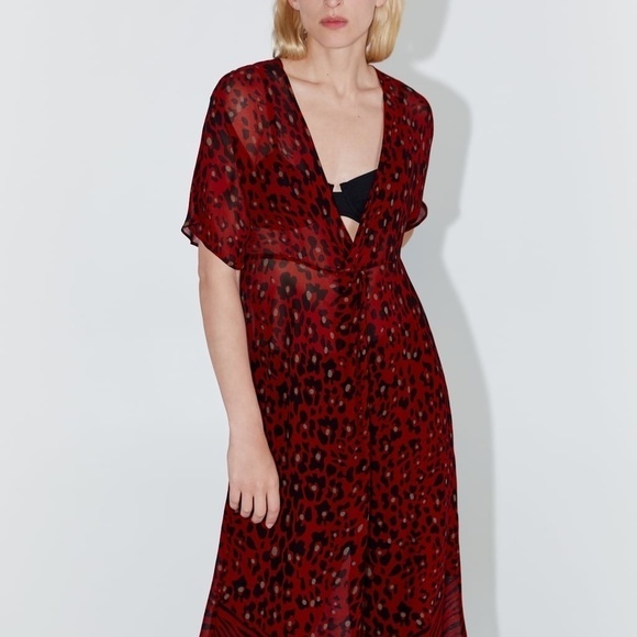 NWT ZARA ANIMAL PRINT DRESS SHIRT - Picture 5 of 7